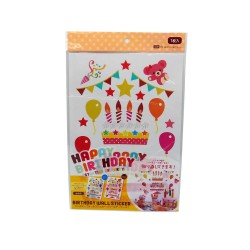 Happy Birthday Wall Stickers Pink